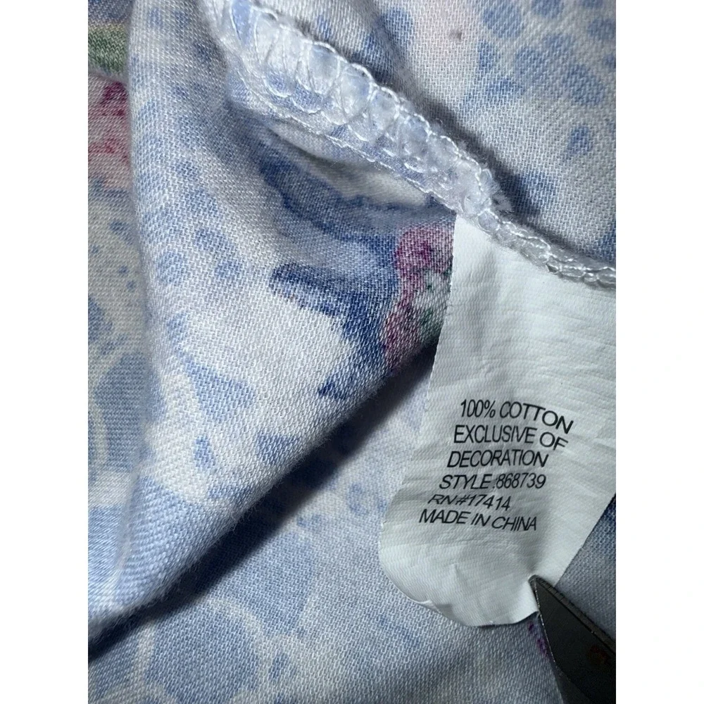 Vintage Floral Cotton Nightgown House Coat Dress‎ Miss Elaine Small Nursing Home